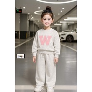 Autumn-winter felt set for girls, 2-skin felt set (1st class product) with gray W-shaped combination