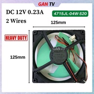 Heavy Duty DC12V 0.23A (2 Wires) 125mm NMB-MAT 4715JL-04W-S20 GR-WG76MDAZ W77MD Fridge DC Fan GANTV