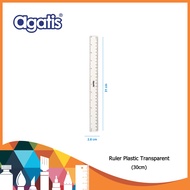 Agatis Ruler Plastic Transparent 30cm Plastic Ruler/ Ruler/
