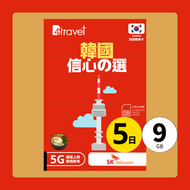 B4travel 韓國 5日 9GB 5G 無限上網卡 | 電話卡 | 數據卡