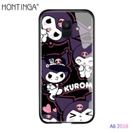 เคสปลอกสำหรับ Samsung A73 Hontinga J3กาแลคซี A6 A72บวก2018 A70 A71 A7 2018 A8บวก2018 A9นายก2015โปร2017น่ารัก Kuromi เคสหลังกระจกนิรภัยเทมเปอร์เคสแข็ง