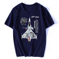 Sqn JAS39 Gripen fighter เสื้อยืดผู้ชายผ้าฝ้ายเสื้อยืด Harajuku streetwearsize: S~5XL