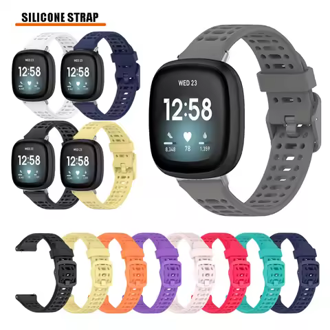 For Fitbit Versa 3 / Versa 4 / Sense 2 Breathable Silicone Strap Band+ Connector