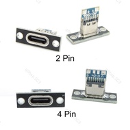 2Pin 4Pin Type-C USB Jack 3.1 Type-C type c Female Connector Jack Charging Port mount Socket fixing 