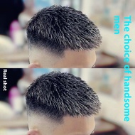 วิกผมแฟชั่นผมปลอมผู้ชายเสื้อผ้าไหมสั้น100% เส้นผมมนุษย์สำหรับวิกผมปิดหัวล้านสีธรรมชาติผู้ชาย