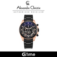 [Official Warranty] Alexandre Christie 6622MCBBRBA Men's Black Dial Stainless Steel Strap Watch