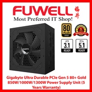 FUWELL - GIgabyte GP Ultra Durable 850W/1000W/1300W 80+ Gold ATX 3.1 PCIe 5.1 Power Supply (5 Years 