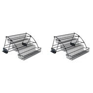 Metal 3-Tier Pull Down Spice Rack - Easy Reach Retractable Large Capacity Kitchen Storage Shelf Orga