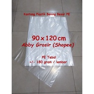 PUTIH Large Clear Plastic Bag 90x120 cm Thick PE - Trash Bag 90 x 120 cm Transparent White