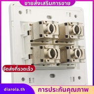 4 Sockets CAT6A RJ45 Faceplate LAN Network Outlet Jack Shielded Ethernet Wall Panel Board 86x86mm Ne