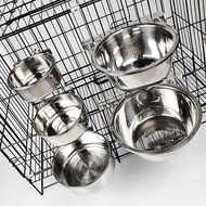 Hanging Pet Bowl Stainless Steel Dog Bowl Cat Bowl Can Be Fixed Anti-Tumble Hanging Cage Dog Food Basin Drinking Basin Supplies