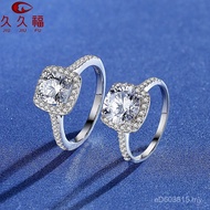 Square Diamond Ring 2 Carat Ring Classic Thin 1 Anti-Real Ring Holder Silver 925 Wholesale Four-Claw