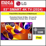 [BY PRE-ORDER ONLY] LG OLED83G4PSA 83" OLED EVO G4 4K SMART TV / FREE WALL MOUNT + $100 VOUCHER REDEEM FROM LG