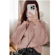 Japan Daigou GRL Autumn Clothes Launch Fashion Gold Buckle Short Knitted Jacket Special~9/9