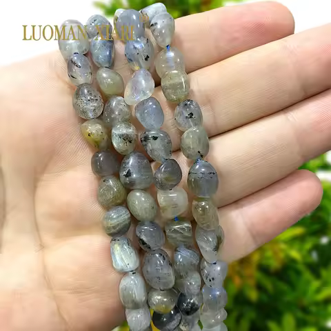 8-10mm Natural Labradorite Irregular Stone Loose Spacer Beads for Jewelry Making Diy Earrings Bracel