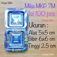 [Isi100] Mika MKP 7M Uk 6 cm 6cm 6x6 cm / Mika Kue Putu Ayu Roti Jajan Wadah Plastik Mika Bening Kot