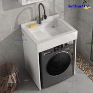 Balcony Laundry Cabinet HDB Service Yard With Washboard Washing Machine Companion Cabinet Combinatio