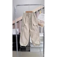 Children's Clothing2025New Autumn Cargo Pants for Older Girls, Casual Sports Long Pants with Cuffed 