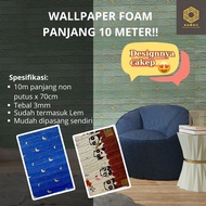 Kawaii Wallpaper - 10 meters x 70cm 1 roll 3D Brick Solid Color Character Wall Wallpaper 3D Foam Wal