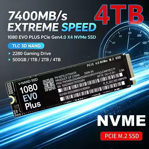 7400MB/s M.2 NVMe SSD 1080 EVO Plus PCIe Gen4.0 X4 TLC 3D NAND 1TB 4TB 2280 Internal Gaming Solid St