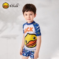 B.Duck小黃鴨兒童泳衣小男孩中大童寶寶分體平角泳褲游泳衣套裝