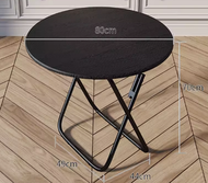 可折疊桌簡易木圓桌(黑木紋)(尺寸:高70CM,寬80CM)