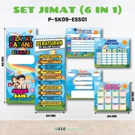 6in1-Set Jimat Keceriaan Kelas Selamat Datang Peraturan Kelas Jadual Waktu Jadual bertugas