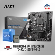 Intel Core i3 12100 / i3 12100F / i5 12400 / i5 12400F Processor +MSI Pro H610M E Motherboard Bundle