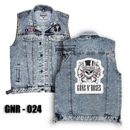 MEN'S VEST JACKET WITH GUNS N ROSES MOTIF, ACCESSORIES ALREADY SEWN, CASUAL DESIGN, THAT INCREASE ME