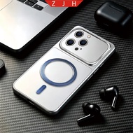 Case For iPhone 16 pro max phone case Newly designed circular horizontal magnetic suction ring shock