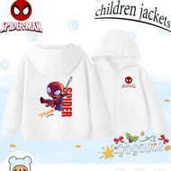 Baju Fashion Spider-Man printing Hooded for Girls and Boys Zipper Sweatshirt Jackets Children's Clot
