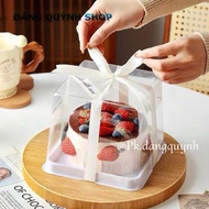 50 Square plastic boxes with white base for mini cakes, bento cakes, and jelly cakes that fit small 