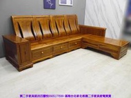 【新北二手家具】百豐悅 台北二手傢俱-二手 木製沙發 樟木全實木 L型沙發 實木組椅 客廳沙發 桃園二手家具買賣推薦