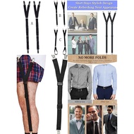 2cm × 70cm Y-Shaped Shirt Stays (Pair), Adjustable Shirt Holders for Formal Wear