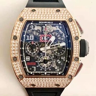 Richard Mille/Rose Gold Titanium Diamond Chronograph Automatic Mechanical Men's Watch RM011