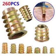 260pcs Metric Threaded Insert Nut Assortment Kit, Zinc Alloy Wood Insert Bolt Fastener Hex Socket Dr