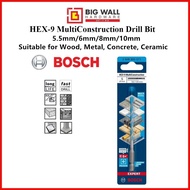 Bosch HEX-9 MultiConstruction Drill Bit 4mm/5.5mm/6mm/8mm/10mm for Wood, Metal, Concrete, Ceramic