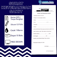 Nota blangko kosong buku keterangan sakit pasien 1 Rim