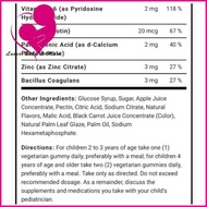 Piping Rock Multivitamin Plus Probiotics Kids 30 Gummies Children Anak