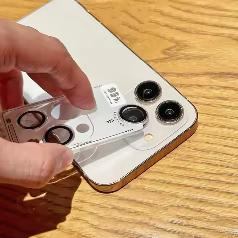 Titanium Color Glossy Camera Protector for iPhone 16 15 14 Pro Max 16 Plus 12 13 Mini 12 Promax Meta