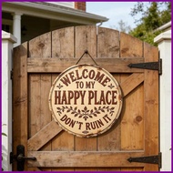 Door Sign Round Wooden Welcome Sign for Front Door for Spring Summer Fall All Seasons Holiday Housew