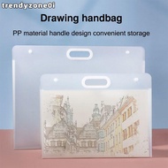 TRENDYZONE0I Painting Paper Storage Bag, Portable 4K/8K/16K File Folder, Transparent Waterproof A2/A