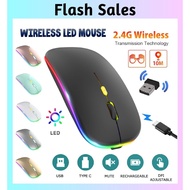 **READY STOCK**Rechargeable Mouse Wireless Silent LED Backlit Mice USB Optical Mouse wireless mouse 