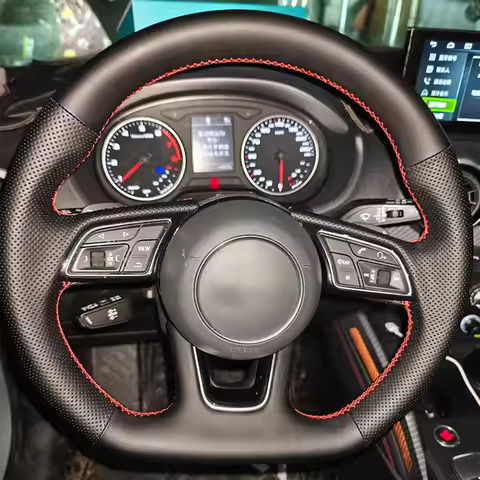 For Audi A3 (8V) A4 Avant A5 A1 Sportback Q2 Customized Auto Steering Wheel Cover 1:1 Made Black Per