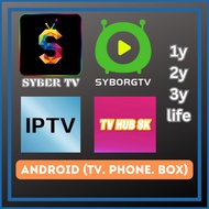 SyBorgTV SyberTV IPTV6k TVHub8k 12 BULAN 1 / 2 / 3  years lifetime Android TV Devices