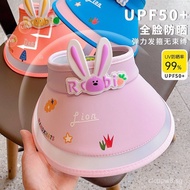 Children's Sun Protection Hat for Girls, Summer Open-Top UV Protection Baby Sun Hat, Breathable Cart