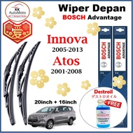 1 Pasang - Toyota Innova 05-13 / Hyundai Atos 01-08 Wiper 20/16   Bosch Advantage Wiper BA2016