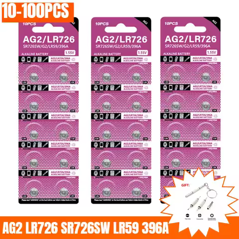 10-100PCS AG2 LR726 Button Cell 397 396A SR726 196 SR726SW 396 Button Battery For Watch Toys Remote 