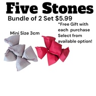 (Set of 2)Mini 3cm Five Stone Game 5 Stones