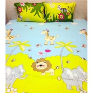 Bộ ga gối cotton poly 3 món họa tiết hoàng gia ghi và các mẫu hoạt hình Bà Béo Kho chăn ga gối ga g